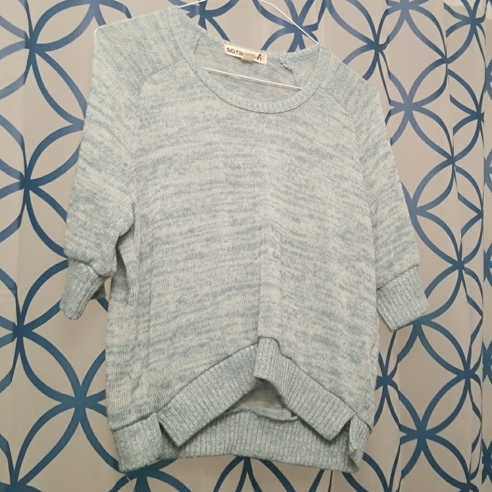 Blue green knit sweater